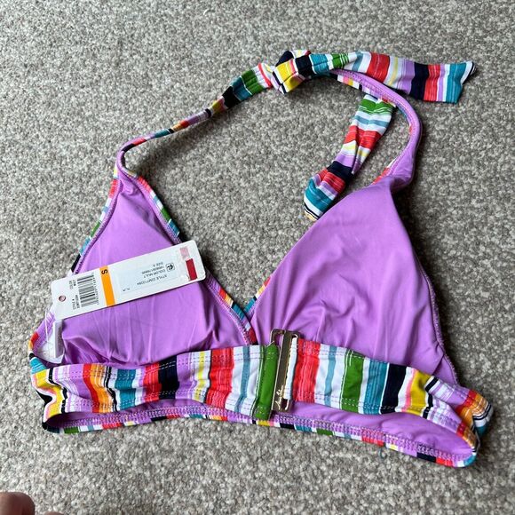 Anne Cole Swim Womens sz S SMALL Painted Sky Striped Triangle Tie - Picture 5 of 11